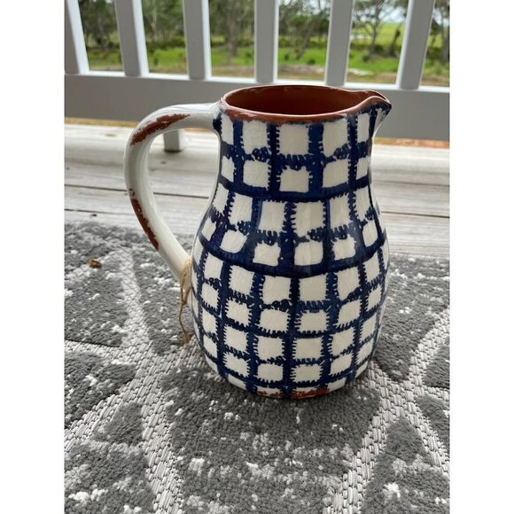 MudPie Pitcher Vase Blue White NEW Retired Item - Picture 4 of 8
